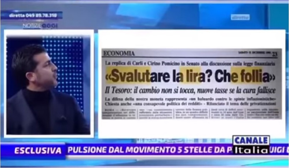 sapevano che l'euro avrebbe distrutto l'Italia prove