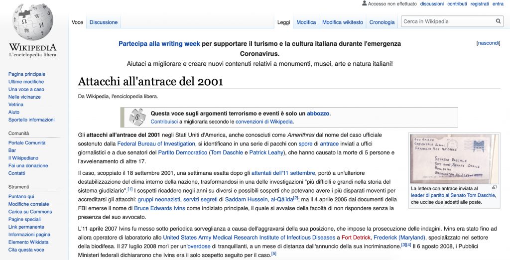 attacchi antrace wikipedia