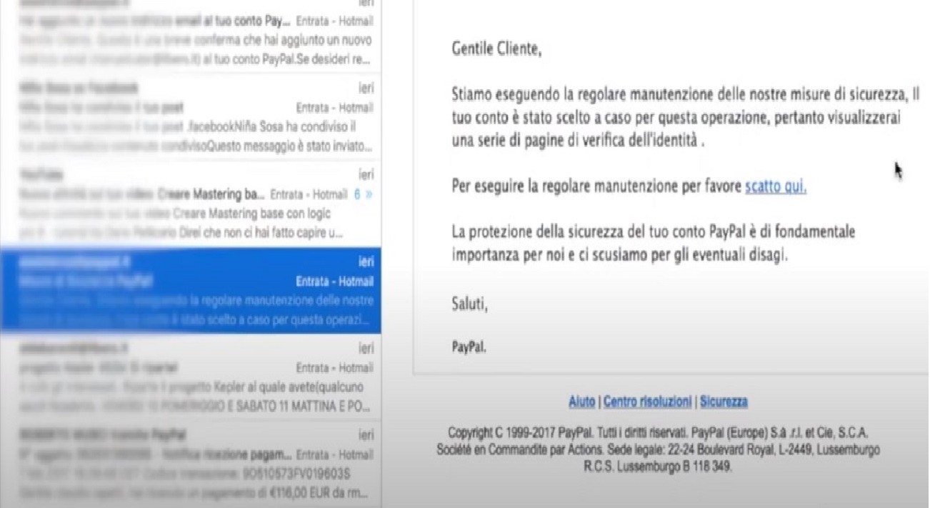 conto corrente truffa online PayPal