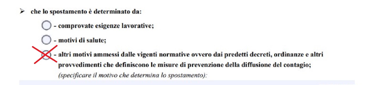 modulo autocertificazione altri motivi ammessi dalle vigenti normative