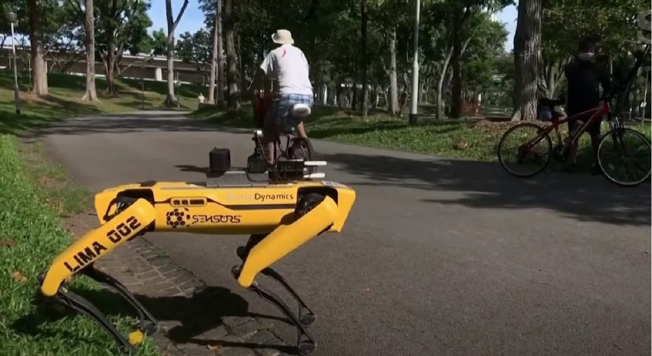 Cane robot per distanziamento sociale Singapore