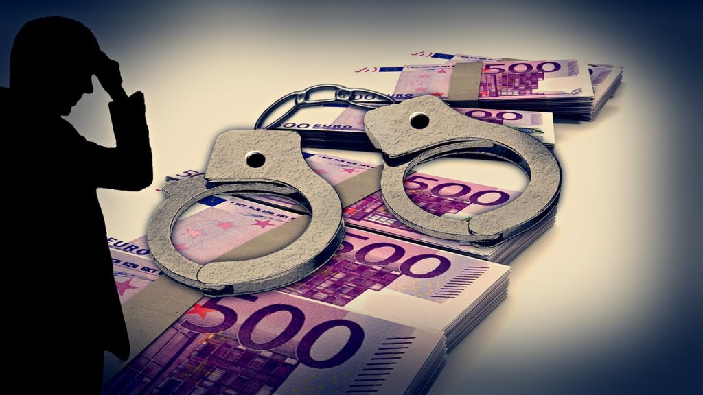 Contanti Banconote da 500 euro con manette
