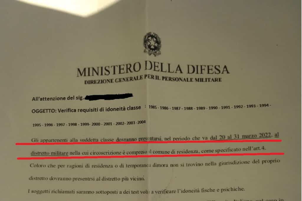 Lettera fake di chiamata alle armi Ministero della Difesa