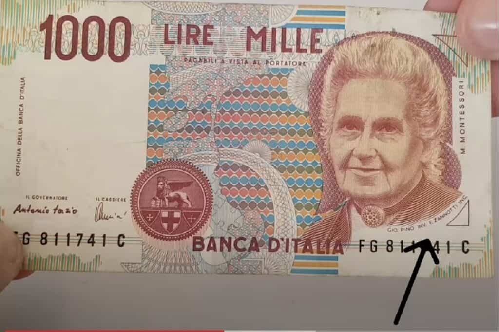 1000 lire Montessori valore