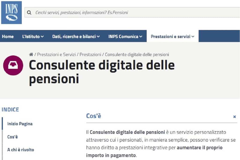 INPS Consulente Digitale delle Pensioni