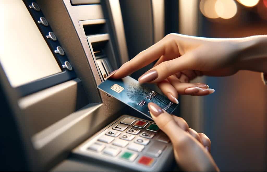 Inserimento carta di credito in sportello bancomat