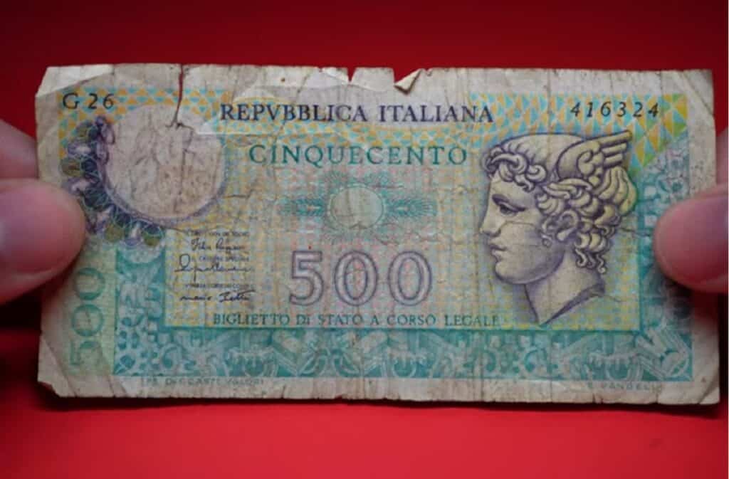 500 lire di carta Mercurio valore