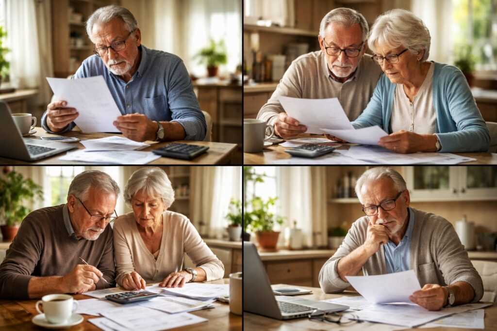 Pensionati italiani controllano documenti INPS a casa per verificare un diritto economico non ricevuto