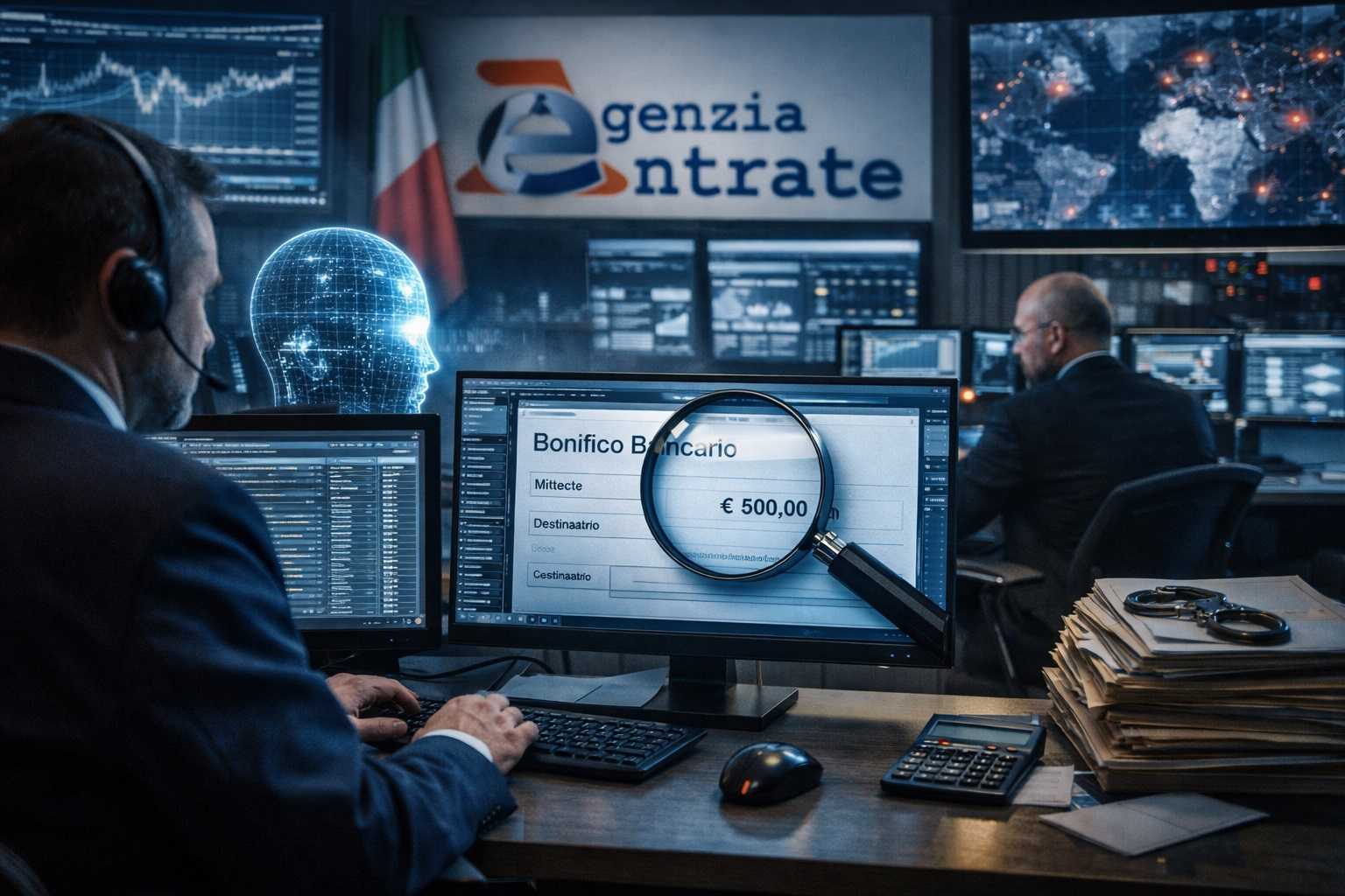 Controlli fiscali sui bonifici bancari e analisi automatica delle causali da parte dell’Agenzia delle Entrate.
